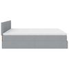 vidaXL Ottoman bed met matras 200x200 cm stof lichtgrijs