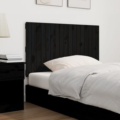 vidaXL Wandhoofdbord 108x3x60 cm massief grenenhout zwart