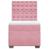 vidaXL Boxspring met matras fluweel roze 100x200 cm
