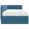 vidaXL Hoekbedframe met matras Blauw 100 x 200 cm Fluweel