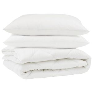 vidaXL Dekbed met kussen 3 pcs Wit Microfibre