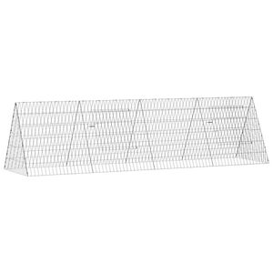 vidaXL Konijnenkooi Zilver 215 x 55 x 55 cm Gegalvaniseerd staal