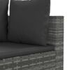vidaXL 3-delige Loungeset met kussens poly rattan grijs