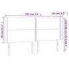 vidaXL Hoofdbord met randen 183x16x118/128 cm stof cr&egrave;mekleurig