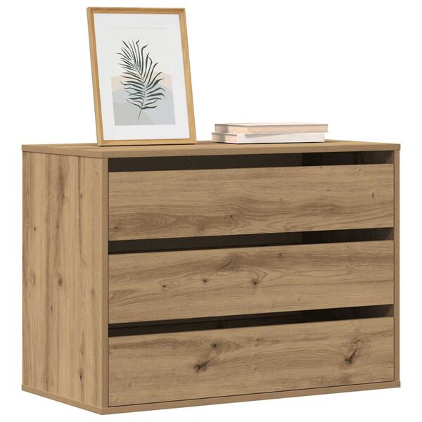 vidaXL Ladekast 80x41x58 cm bewerkt hout artisanaal eikenkleurig