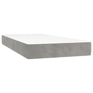 vidaXL Pocketveringmatras medium 120x190x20 cm fluweel lichtgrijs