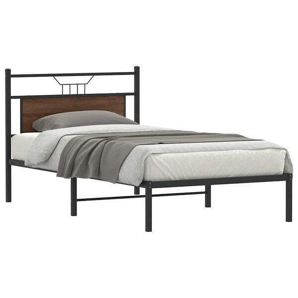 vidaXL Bedframe zonder matras bewerkt hout bruin eikenkleur 100x190 cm