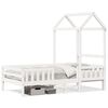 vidaXL Bedframe met huisje massief grenenhout wit 80x200 cm