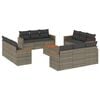 vidaXL 13-delige Loungeset met kussens poly rattan grijs