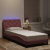 vidaXL Bedframe met LED zonder matras fluweel roze 90x200 cm