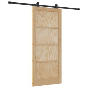 vidaXL Schuifdeur ORKDAL 86 x 198,5 cm Massief grenenhout Naturel