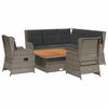 vidaXL 6-delige Loungeset met kussens poly rattan grijs