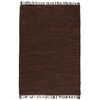 vidaXL Vloerkleed Chindi handgeweven 120x170 cm leer bruin