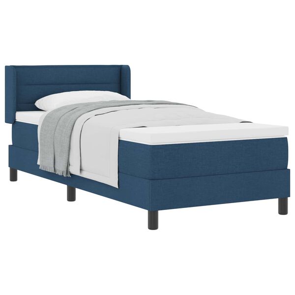 vidaXL Boxspringbed met matras Blauw 190 x 90 cm Polyester