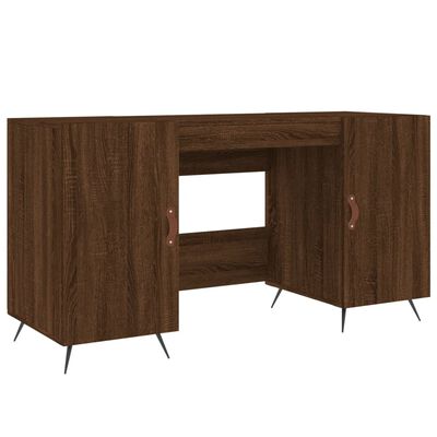 vidaXL Bureau 140x50x75 cm bewerkt hout bruin eikenkleur