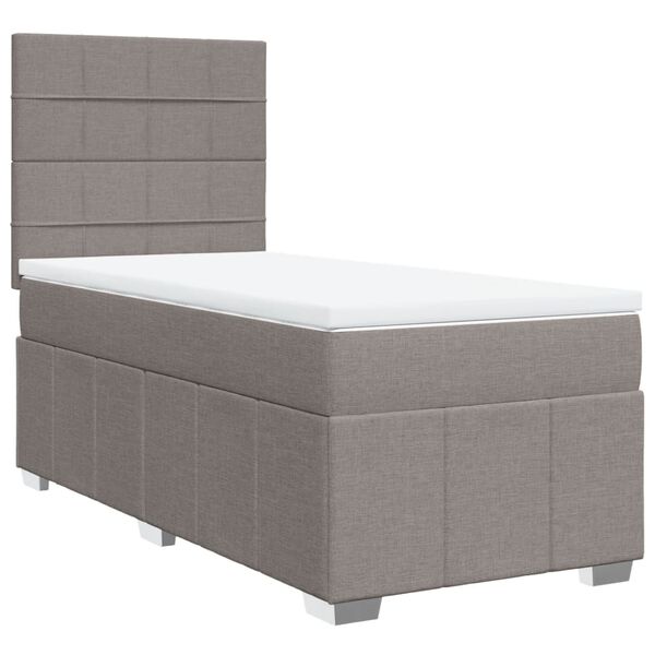 vidaXL Boxspring met matras stof taupe 90x190 cm