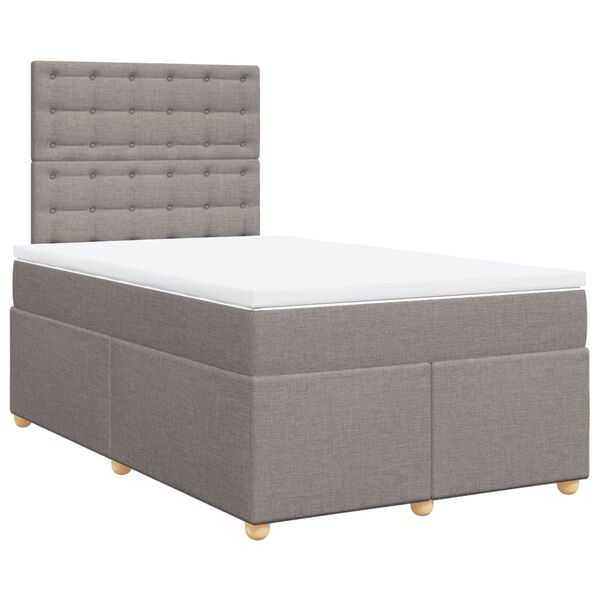 vidaXL Boxspring met matras stof taupe 120x190 cm