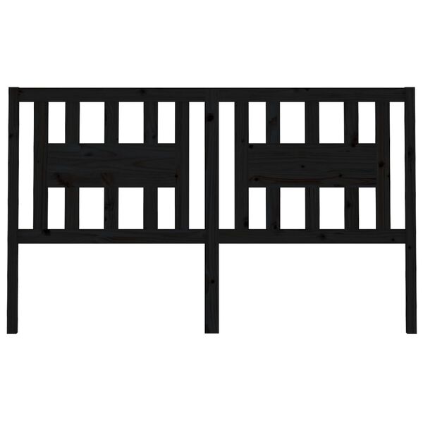 vidaXL Hoofdbord 186x4x100 cm massief grenenhout zwart