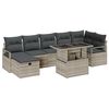 vidaXL Tuin Sofa Set met kussen met opslag 8 pcs Lichtgrijs Poly riet