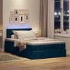 vidaXL Bed poef met matras en LED's 120x190 cm fluweel donkerblauw