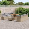 vidaXL Tuin Sofa Set met kussen 11 pcs Beige Poly riet
