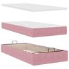 vidaXL Ottoman bed met matrassen 200x200cm fluweel roze