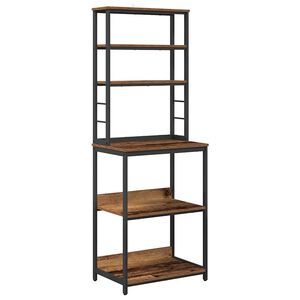 vidaXL Keukenplank 5-laags 60 x 40 x 168 cm Bewerkt hout Oud Hout