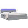 vidaXL Opbergbed met LED met matras Lichtgrijs 200 x 200 cm Stof