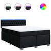 vidaXL Boxspring met matras stof zwart 160x200 cm