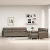 vidaXL 3-delige Loungeset met sierkussens en kussens stof taupe
