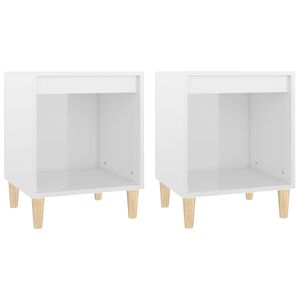 vidaXL Nachtkastjes 2 st 40x35x50 cm hoogglans wit