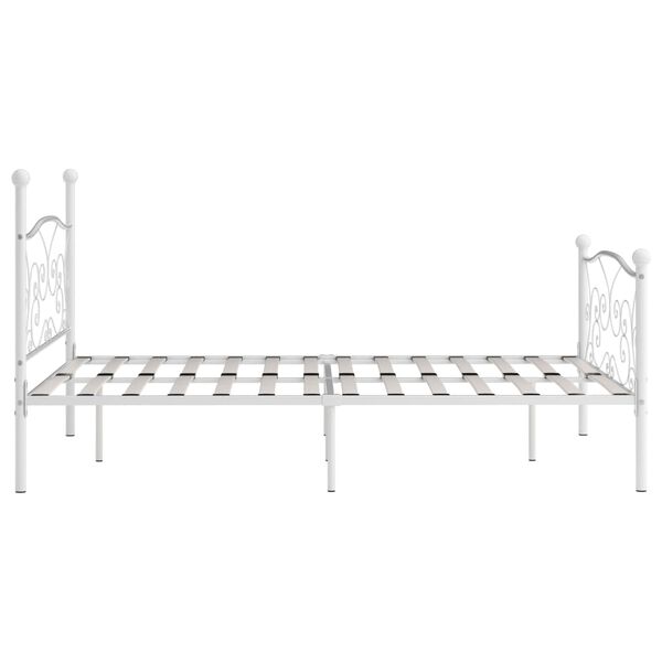 vidaXL Bedframe met lattenbodem metaal wit 120x200 cm