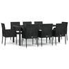 vidaXL 9-delige Tuinset poly rattan zwart