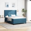 vidaXL LED Boxspring Bed met Matras Blauw 140 x 190 cm Fluweel