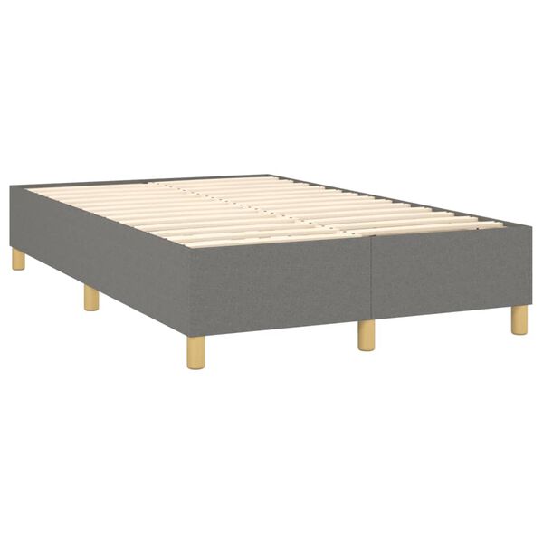 vidaXL Boxspring met matras stof donkergrijs 120x200 cm
