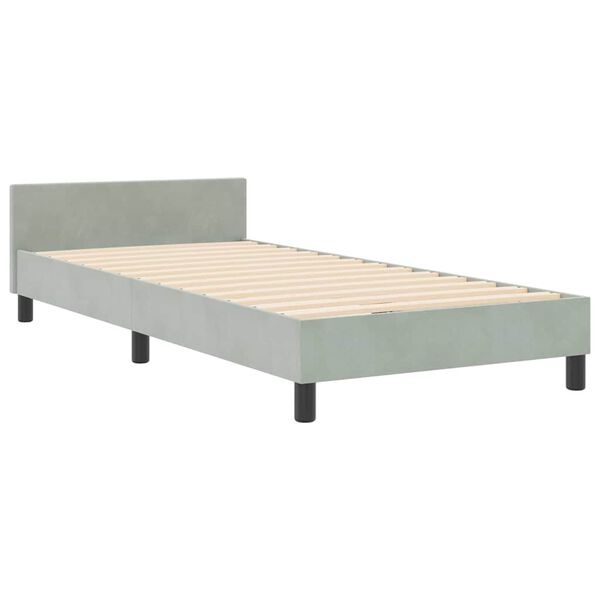 vidaXL Boxspringbed met hoofdeinde Lichtgrijs 90 x 190 cm Fluweel