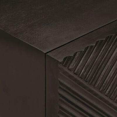 vidaXL Nachtkastje 40x30x50 cm massief mangohout en ijzer zwart