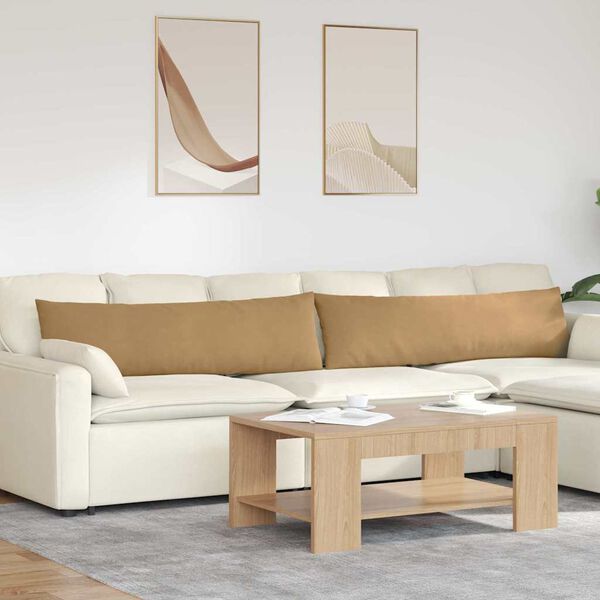vidaXL Sofa Kussens 2 stuks Bruin 145 x 40 cm Cordstof