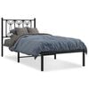vidaXL Bedframe met hoofdbord metaal zwart 80x200 cm
