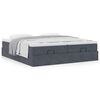 vidaXL Ottoman bed met matrassen 200x200cm fluweel donkergrijs