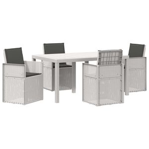 vidaXL Tuin eettafelset 5 st Wit en antracietkleurig PP