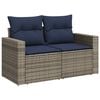 vidaXL 7-delige Loungeset met kussens poly rattan acacia grijs