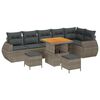vidaXL Tuinbankenset 9 pcs Grijs poly rattan