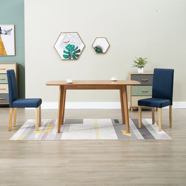 vidaXL Eetkamerstoelen 2 st stof blauw