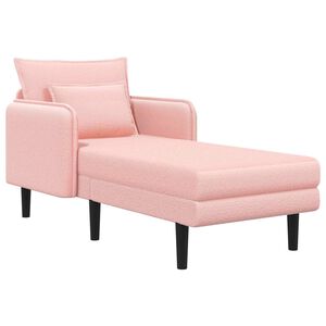 vidaXL Grote chaise longue Roze Boucl&eacute;