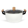Livoo Stoofpan met houten handvatten 24 cm 5 L wit