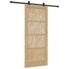 vidaXL Schuifdeur Naturel en Zwart 86 x 198,5 cm Massief grenenhout