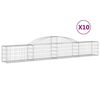 vidaXL Schanskorven 10 st gewelfd 300x30x40/60 cm gegalvaniseerd ijzer
