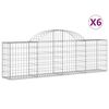 vidaXL Schanskorven 6 st gewelfd 200x30x60/80 cm gegalvaniseerd ijzer