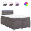 vidaXL Boxspring met matras kunstleer grijs 120x200 cm